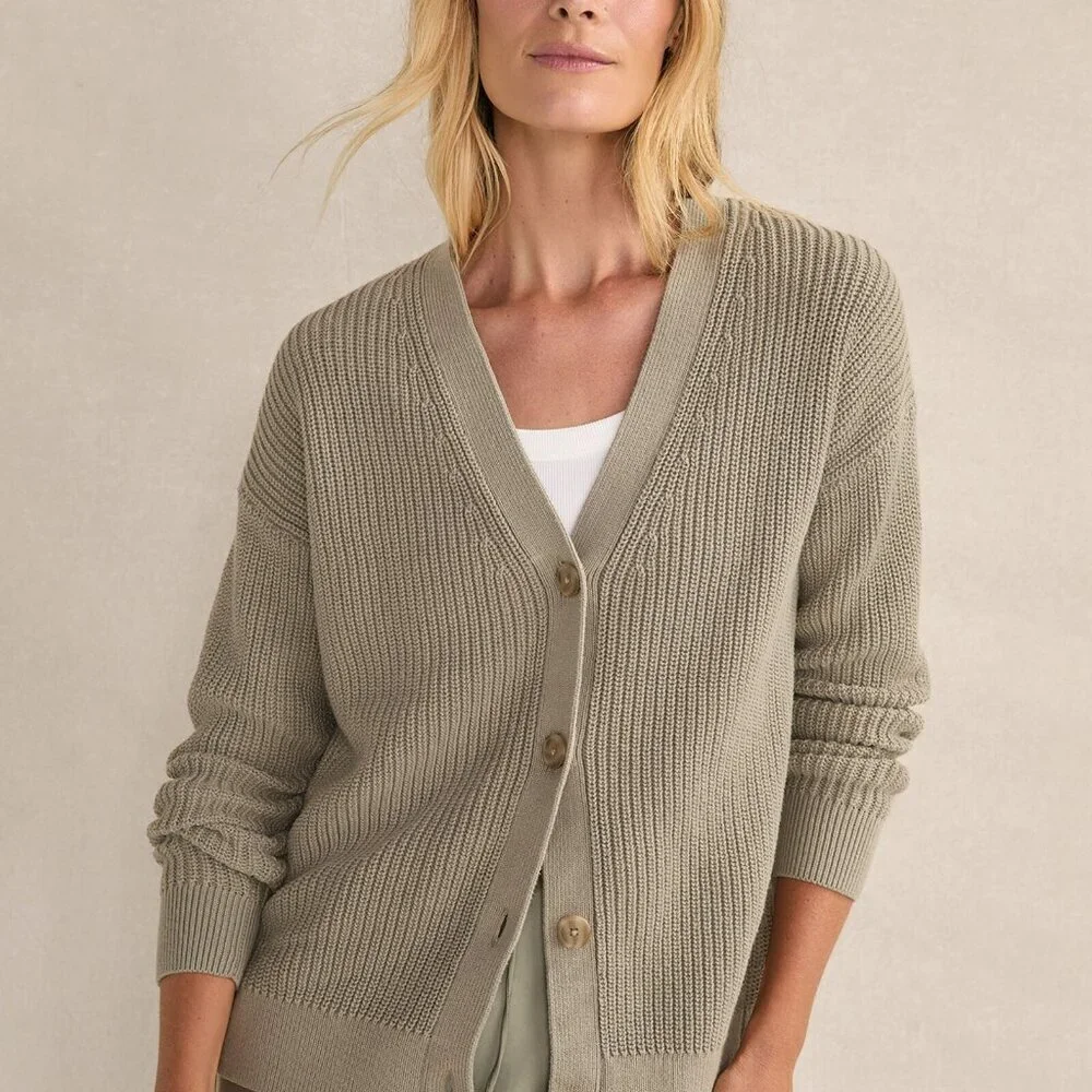 Haven Well Within Cardigan XL Seafoam Green Organic Cotton Cottage Coastal Beach